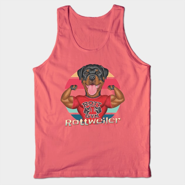 Fun sweet gentle dog cute rottie rotty fur baby rottweiler Tank Top by Danny Gordon Art